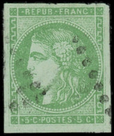 O FRANCE - Poste - 42Bb, Signé Calves: 5c. Vert émeraude Foncé - 1870 Uitgave Van Bordeaux