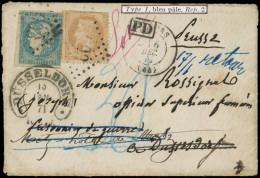 LET FRANCE - Poste - 44A + 28B (entamé), Obl GC 693 Sur Enveloppe Pour Un Prisonnier De Guerre, Cad T17, Cahors 6/12/70  - 1849-1876: Classic Period