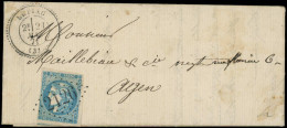 LET FRANCE - Poste - 46A, Type III Report 1, Filet Touché, Obl GC 2126 Cad T24 Lupiac 21/5/71, Frappes Superbes - 1849-1876: Klassieke Periode