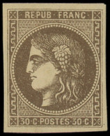 * FRANCE - Poste - 47, Belles Marges: 30c. Brun - 1870 Emisión De Bordeaux