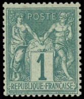 ** FRANCE - Poste - 61, Type I, Signé Calves: 1c. Vert - 1876-1878 Sage (Typ I)