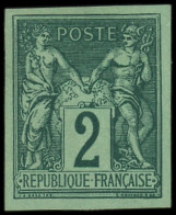 * FRANCE - Poste - 74a, Non Dentelé, Granet: 2c. Vert Foncé Sur Vert - 1876-1898 Sage (Type II)