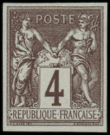 (*) FRANCE - Poste - 88e, Non Dentelé, Granet, Signé: 4c. Lilas-brun Sur Azuré - 1876-1898 Sage (Type II)