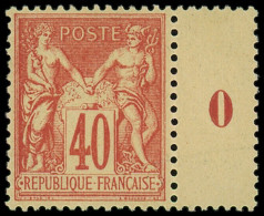 * FRANCE - Poste - 94, Avec Millésime "0", Très Bon Centrage: 40c. Orange - 1876-1898 Sage (Tipo II)