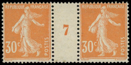 ** FRANCE - Poste - 141, Paire Millésime "7" (* Sur Mill): 30c. Orange - Unused Stamps
