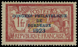 * FRANCE - Poste - 182, Très Frais: Congrès De Bordeaux 1923 - Ungebraucht