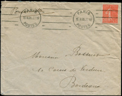 LET FRANCE - Poste - 199, Sur Env. Flamme D'essai "Paris Postes 15/11/18", 4 Lignes + 2x2 Petits Traits, Signé Baudot: 5 - Briefe U. Dokumente