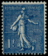* FRANCE - Poste - 205a, Bleu-noir: 1f. Semeuse Lignée - Unused Stamps