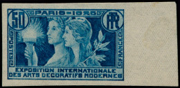 ** FRANCE - Poste - (213A), Non émis (50c. Bleu Arts Décoratifs, Coupe Et Flambeau), Non Dentelé, Bdf - Neufs