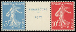 ** FRANCE - Poste - 242A, Paire Avec Intervalle, Luxe: Exposition De Strasbourg - Unused Stamps