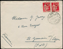 LET FRANCE - Poste - 283, 2 Exemplaires Sur Enveloppe, Cachet Paquebot Alexandrie 15/6/38 - 1921-1960: Modern Period