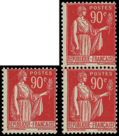 ** FRANCE - Poste - 285, Lot De 3 Exemplaires: 90c. Paix Rouge - Neufs