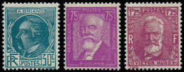 ** FRANCE - Poste - 291/93, Complet: Célébrités, Hugo, Briand, Doumer - Unused Stamps
