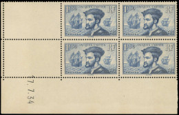 ** FRANCE - Poste - 297, Bloc De 4 Cd 17/7/34 (* Sur Bdf): 1.50f. Jacques Cartier - Neufs