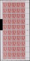 ** FRANCE - Poste - 416A, Demi-feuille Horizontale De 50 (manque 2 Bords Blancs): 75c. Mercure - Neufs