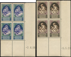** FRANCE - Poste - 440/41, 2 Blocs De 4, Cd 1939: Natalité - Unused Stamps