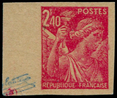 ** FRANCE - Poste - 654, Non Dentelé, Bdf Impression à L'endroit Des 2 Côtés, Signé: 2.40f. Iris (Spink) - Neufs