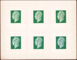 EPA FRANCE - Poste - (682), Série De 6 Essais "Chromaline" En Vert, Centre Seul Sur Feuillet (33x40) Sur Carton: Mariann - Unused Stamps