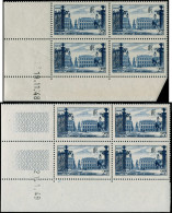 ** FRANCE - Poste - 822, 2 Blocs De 4, Cd 19/11/48 Et 21/1/49: 25f. Nancy - Unused Stamps