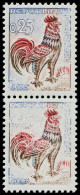 ** FRANCE - Poste - 1331, Paire, Exemplaire Du Bas, Impression Défectueuse: 0.25 Coq - Unused Stamps