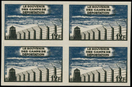 ** FRANCE - Non Dentelés - 1023, Bloc De 4: 12f. Déportation (Spink) - Unclassified