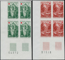 ** FRANCE - Non Dentelés - 1661/62, 2 Blocs De 4, Cdf Numéroté: Croix-Rouge 1970 - Unclassified