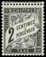 ** FRANCE - Taxe - 11, Très Bon Centrage: 2c. Noir - 1859-1959 Neufs