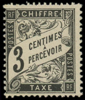 ** FRANCE - Taxe - 12, Très Beau: 3c. Noir - 1859-1959 Mint/hinged