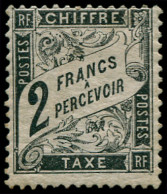 * FRANCE - Taxe - 23, Gomme Non Originale: 2f. Noir - 1859-1959 Neufs