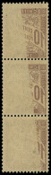 ** FRANCE - Taxe - 29, Bande De 3 Verticale, Impression Recto-verso Partielle (pli Sur 2 Ex): 10c. Brun (Spink) - 1859-1959 Neufs