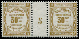 ** FRANCE - Taxe - 46, Paire Millésime "5" (* Sur Le Millésime) - 1859-1959 Neufs