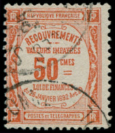 O FRANCE - Taxe - 47, Bon Exemplaire: 50c. Rouge - 1859-1959 Used