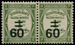 * FRANCE - Taxe - 52/52a, Paire Dont Un Exemplaire "6" Large - 1859-1959 Neufs