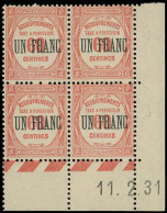 * FRANCE - Taxe - 63, Bloc De 4, Cd 11/2/31: 1f/0.60 - 1859-1959 Neufs