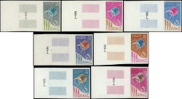 * COLONIES SERIES - Poste Aérienne - 1965, U.I.T, Série Complète De 7 DOM-TOM, Non Dentelés Avec Bdf - Ohne Zuordnung