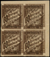 (*) COLONIES GENERALES - Taxe - 24a, Triple Impression, Bloc De 4 Cdf: 60c. Brun Violet - Other & Unclassified