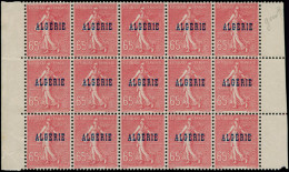 ** ALGERIE - Poste - 25a, Bloc De 15, Gomme Gaufrée (nid D'abeilles): 65c. Semeuse Rose - Autres & Non Classés