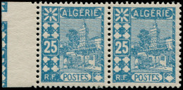 ** ALGERIE - Poste - 78b, Paire Tenant à Bdf Avec Amorce De Tête-bêche (en Aile De Moulin): 25c. Bleu (Maury) - Autres & Non Classés