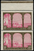 ** ALGERIE - Poste - 84/84b, Paire Verticale Bdf, Un Exemplaire "5ème Arbre" (point Blanc D'origine): 10f. Brun & Rose ( - Autres & Non Classés