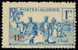 ** ALGERIE - Poste - 159a, Double Surcharge: 1f. + 1f. Bleu - Neufs