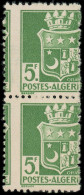 (*) ALGERIE - Poste - 183, Paire Verticale, Piquage à Cheval: 5f. Vert-jaune - Unused Stamps