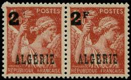 ** ALGERIE - Poste - 233, Paire Horizontale, 1 Exemplaire Sans "F": 2f. S. 1.50f. Iris - Other & Unclassified