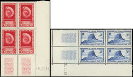 ** ALGERIE - Poste - 297/98, 2 Blocs De 4 Cd 18/7/52: 19ème Congrès De Géologie - Unused Stamps