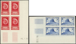 ** ALGERIE - Poste - 297a/298, 2 Blocs De 4 Non Dentelés, Cd 18/7/52: 19ème Congrès De Géologie - Neufs