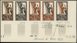 ** ALGERIE - Poste - 332, Bande De 5 Essais De Couleurs  Différents Dont 2 Polychromes, Cd 2/2/56: 15+5f. Cancer - Autres & Non Classés