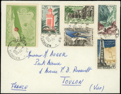 LET ALGERIE - Poste - 363A + 364/68, Sur Enveloppe Oblitérée Tlemcen 6/12/62 - Lettres & Documents