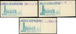 ** ALGERIE - Colis Postaux - 159b + 160b + 161b, Non Dentelés, Bdf: Bleu-vert - Colis Postaux