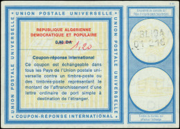 N ALGERIE - Coupons Réponse - 25, Coupon 0.80DA Surcharge Manuscrite Rouge 1.20D - Autres & Non Classés