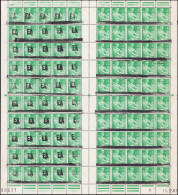 ** ALGERIE "EA" - Poste - (Alger?), Surcharge à Main Noire, Feuille Complète De 100, 50 Exemplaires Sans Surcharge "EA"  - Other & Unclassified