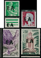 ** ALGERIE "EA" - Poste - Tizi Ouzou, Surcharge Typo Noire Type 7 (14 T 7): 0.10c - 0.25c - 0.45c - 0.50c . - Rare - - Autres & Non Classés